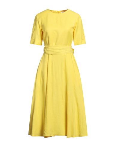 Woman Midi dress Yellow Size 6 Acetate, Viscose, Elastane, Polyamide, Polyester