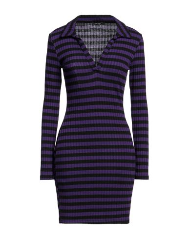 The Lulù Woman Mini Dress Purple Size M/l Polyester, Viscose, Elastane