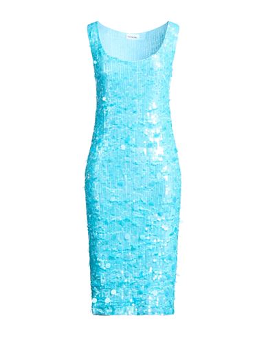 P.a.r.o.s.h P. A.r. O.s. H. Woman Midi Dress Turquoise Size L Polyamide, Elastane, Pvc - Polyvinyl Chloride In Blue