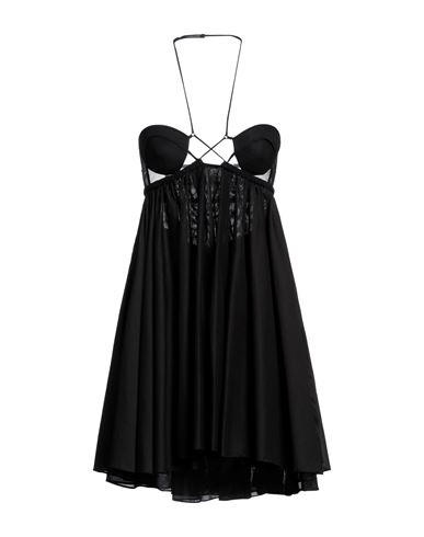Nensi Dojaka Woman Mini Dress Black Size M Cotton, Polyamide, Silk, Elastane