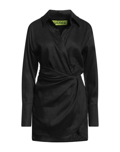 Shop Gauge81 Woman Mini Dress Black Size 6 Linen, Viscose, Elastane