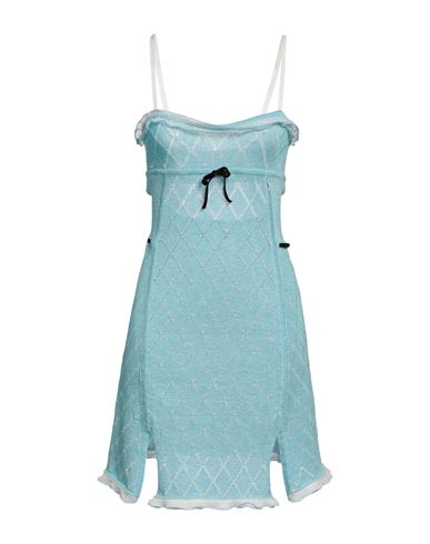 Shop Cormio Woman Mini Dress Sky Blue Size 4 Cotton, Lyocell, Polyester, Polyamide