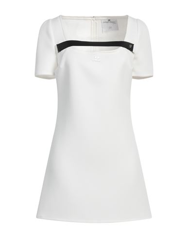 Courrèges Courreges Woman Mini Dress White Size 6 Polyester, Acetate, Cotton, Polyurethane
