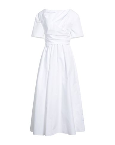 Shop Del Core Woman Midi Dress White Size 6 Cotton