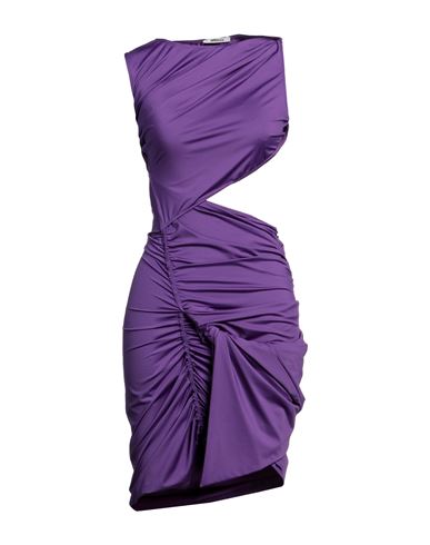 Supriya Lele Asymmetric Cutout Ruched Stretch-jersey Mini Dress In Purple