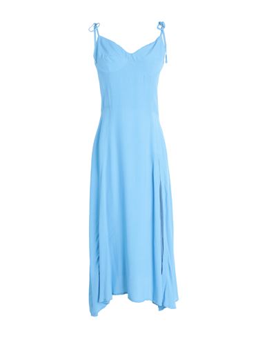 Shop Mar De Margaritas Woman Midi Dress Light Blue Size L Viscose