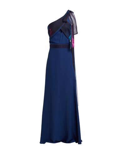 Gil Santucci Woman Maxi Dress Blue Size 12 Polyester