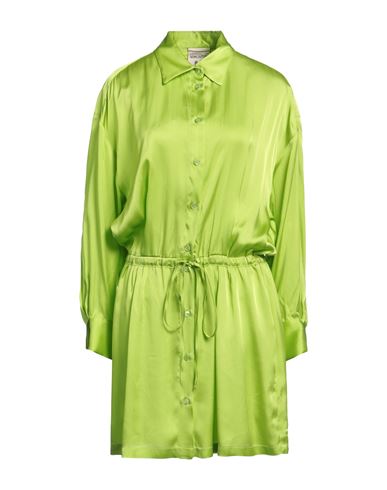 Semicouture Woman Mini Dress Lime Green Size 10 Acetate, Silk In Green