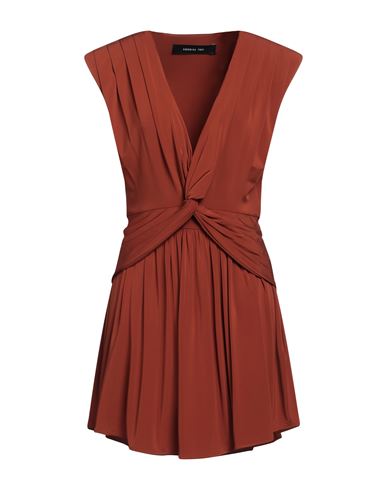 Federica Tosi Woman Mini Dress Cocoa Size 10 Viscose, Elastane In Brown
