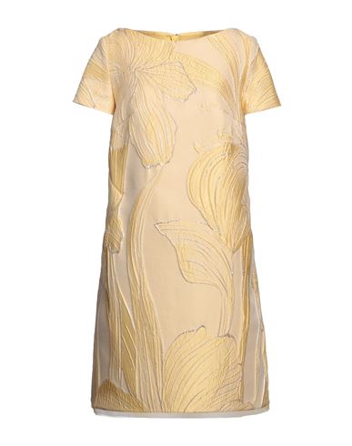 Talbot Runhof Woman Mini Dress Yellow Size 14 Polyester, Polyacrylic, Metallic Polyester