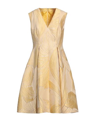 Talbot Runhof Woman Midi Dress Yellow Size 10 Polyester, Polyacrylic, Metallic Polyester