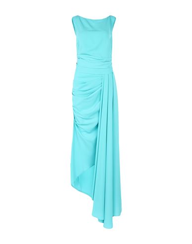 Talbot Runhof Gathered-detail Sleeveless Dress In Blue