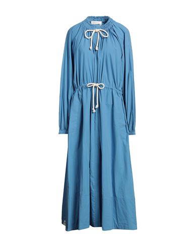 Jil Sander Woman Maxi Dress Azure Size 6 Cotton In Blue