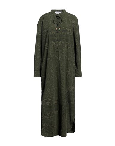 Bazar Deluxe Woman Midi Dress Military Green Size 10 Polyester, Cotton