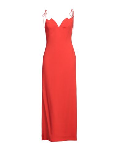 Shop Del Core Woman Maxi Dress Tomato Red Size 6 Viscose, Acetate, Silk