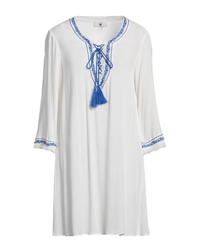 Twinset Woman Mini Dress White Size L Viscose, Polyester, Cotton