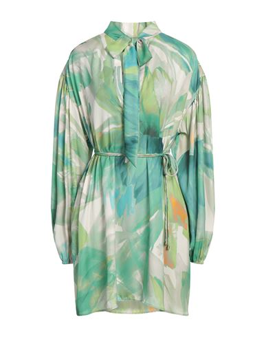 Actitude By Twinset Woman Mini Dress Green Size S Polyester In Animal Print