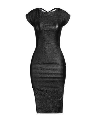 Shop Rick Owens Woman Mini Dress Black Size 10 Cotton, Pbt - Polybutylene Terephthalate, Elastane
