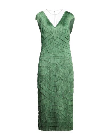 Dolce & Gabbana Woman Midi Dress Green Size 12 Polyamide, Acetate