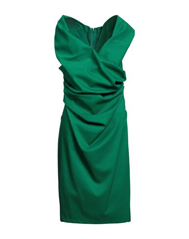 Talbot Runhof Woman Midi Dress Green Size 10 Cotton, Polyester, Elastane