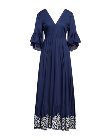 Lavi Woman Maxi Dress Navy Blue Size M Cotton