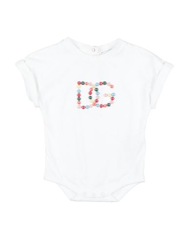 Shop Dolce & Gabbana Newborn Girl Baby Bodysuit White Size 3 Cotton, Aluminum