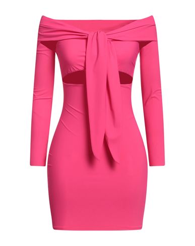 Shop Amazuìn Woman Mini Dress Fuchsia Size Onesize Polyamide, Elastane In Pink