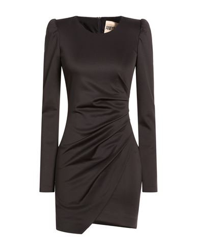 Aniye By Woman Mini Dress Black Size 10 Polyester, Elastane In Brown