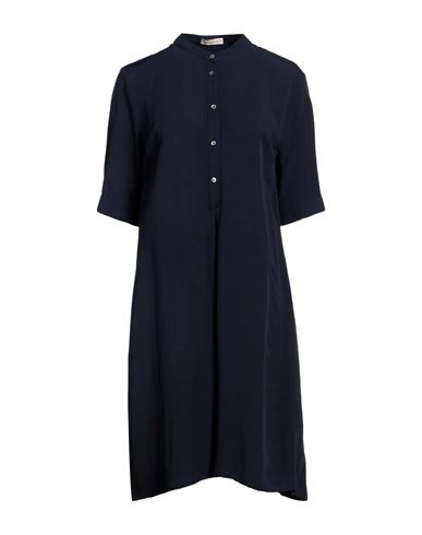 Camicettasnob Woman Midi Dress Navy Blue Size 10 Viscose, Linen