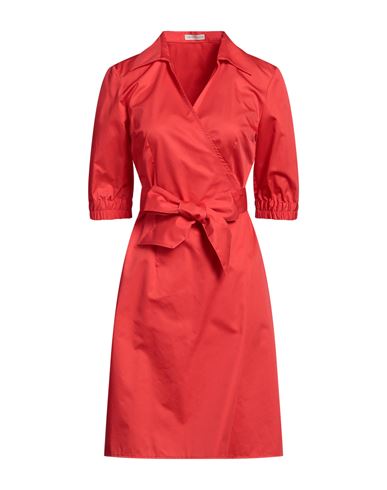 Camicettasnob Woman Mini Dress Tomato Red Size 12 Cotton