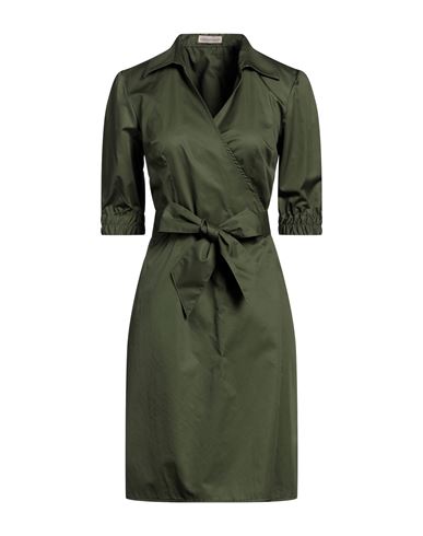 Camicettasnob Woman Mini Dress Military Green Size 12 Cotton