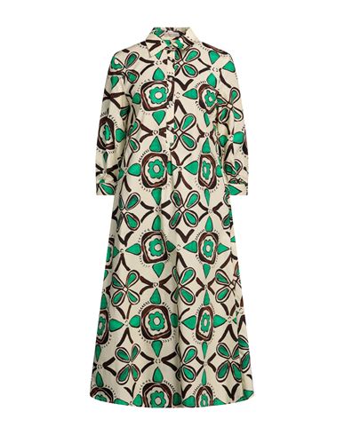 Camicettasnob Woman Midi Dress Light Green Size 8 Cotton, Elastane In Beige