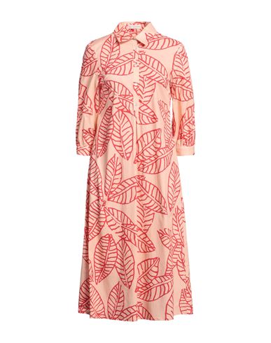 Camicettasnob Woman Midi Dress Salmon Pink Size 4 Cotton, Elastane