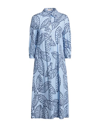 Camicettasnob Woman Midi Dress Pastel Blue Size 10 Cotton, Elastane