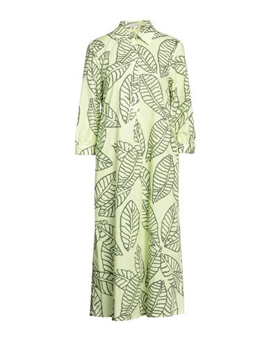 Camicettasnob Woman Midi Dress Acid Green Size 10 Cotton, Elastane