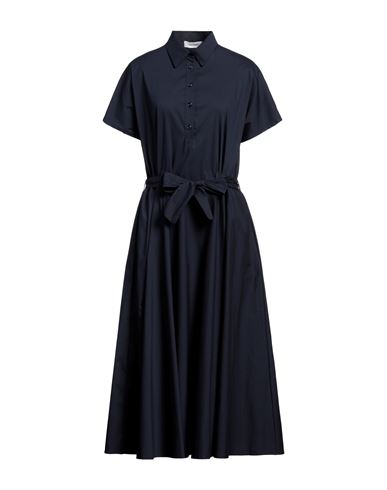 Gran Sasso Woman Midi Dress Midnight Blue Size 14 Cotton, Polyamide, Elastane