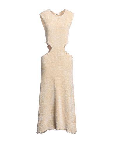 Jil Sander Woman Maxi Dress Sand Size 8 Silk, Cotton In Neutral