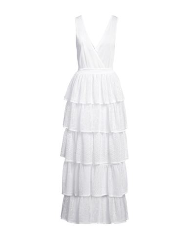 Shop Nenette Woman Maxi Dress White Size M Viscose, Polyester