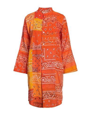 Overlord Woman Mini Dress Orange Size Xl Cotton