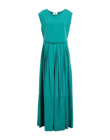 Alpha Studio Woman Maxi Dress Green Size 12 Cotton, Elastane In Green