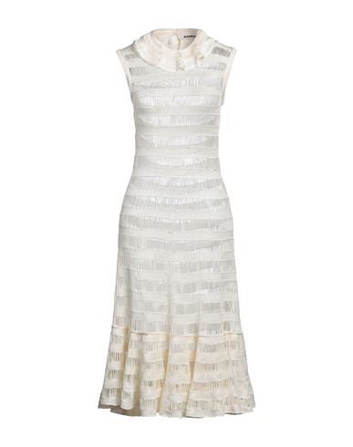 Jil Sander Woman Midi Dress Cream Size 4 Silk In White