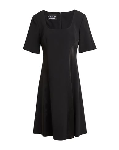 Boutique Moschino Woman Midi Dress Black Size 14 Acetate, Viscose, Elastane In Black