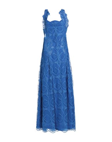Shop Alberta Ferretti Woman Maxi Dress Bright Blue Size 10 Polyester, Polyamide