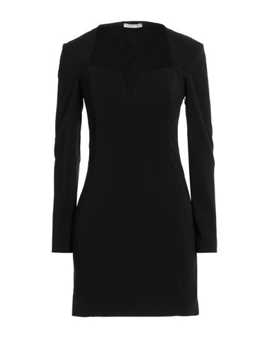 Solotre Woman Mini Dress Black Size 4 Polyester, Elastane