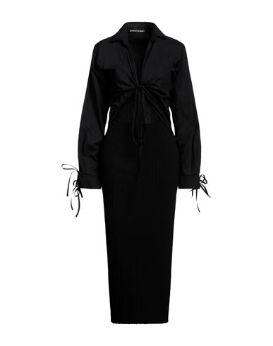 Andreädamo Andreādamo Woman Maxi Dress Black Size M Cotton, Viscose, Polyester, Polyamide, Elastane