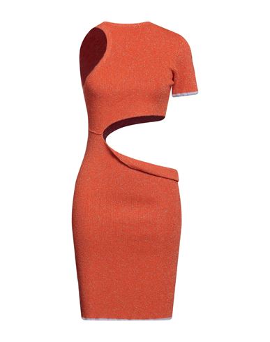 Jacquemus Woman Mini Dress Orange Size 10 Viscose, Polyamide, Polyester, Cotton