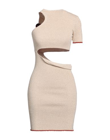 Jacquemus Woman Mini Dress Beige Size 10 Viscose, Polyamide, Polyester, Cotton