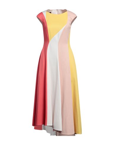 Talbot Runhof Woman Midi Dress Yellow Size 8 Cotton, Polyester, Elastane