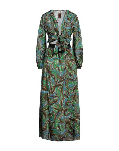 Shop Diega Woman Maxi Dress Green Size M Cotton