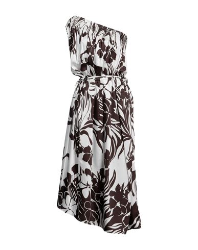 N°21 Floral-print One-shoulder Midi Dress In Brown